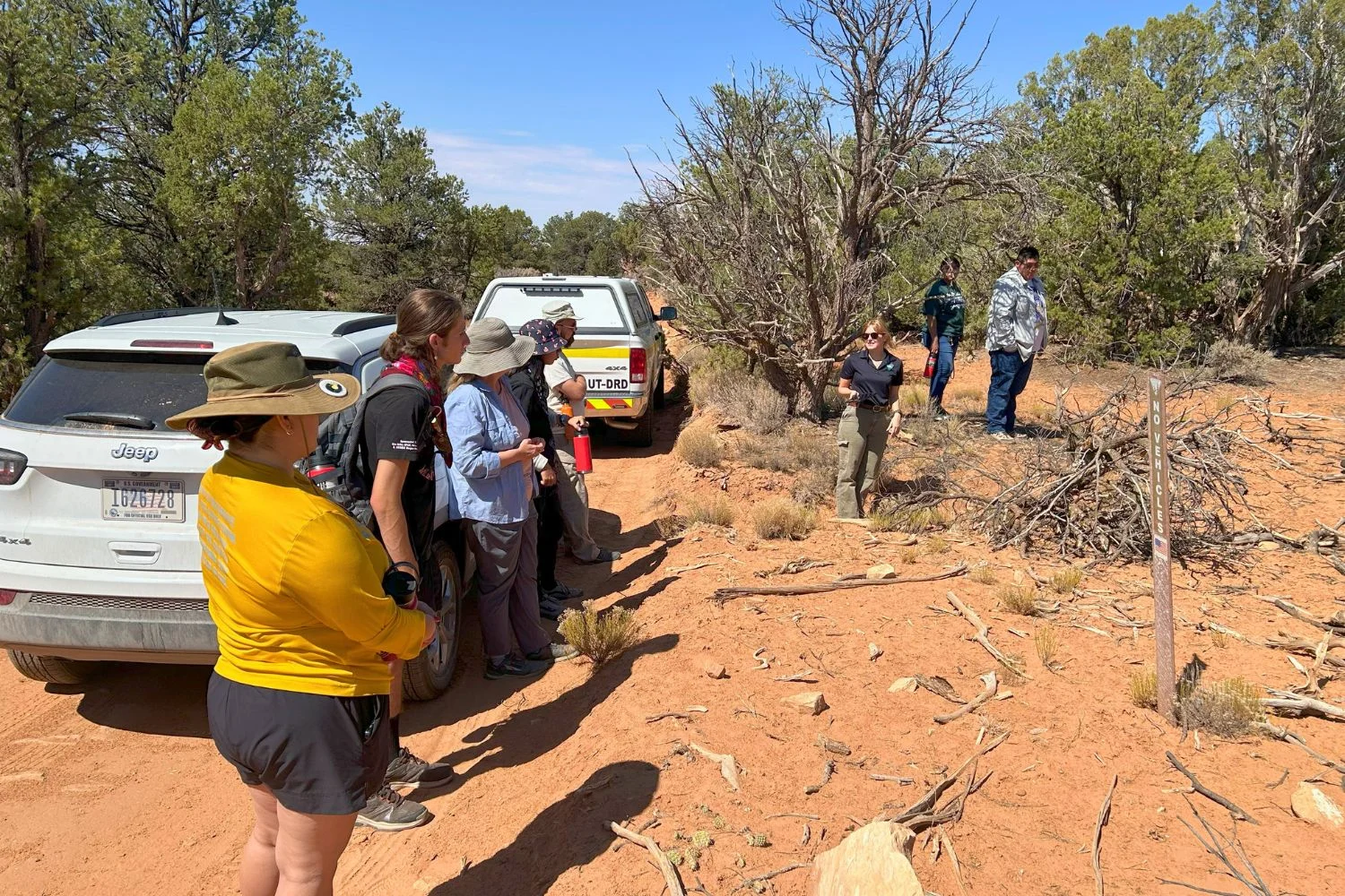 beyc-2026-field-learning-01 Bears Ears Youth Council participants visit a cultural site during a field program.